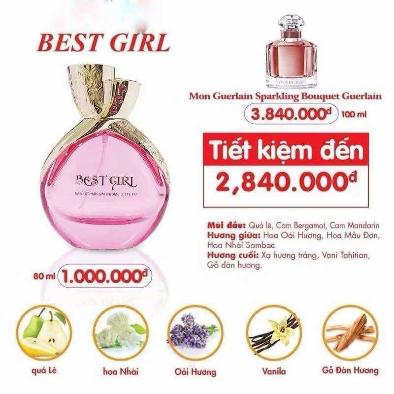 Nước hoa nữ Best Girl 80ml.thanh lịch gợi cảm(hàng chính hãng)