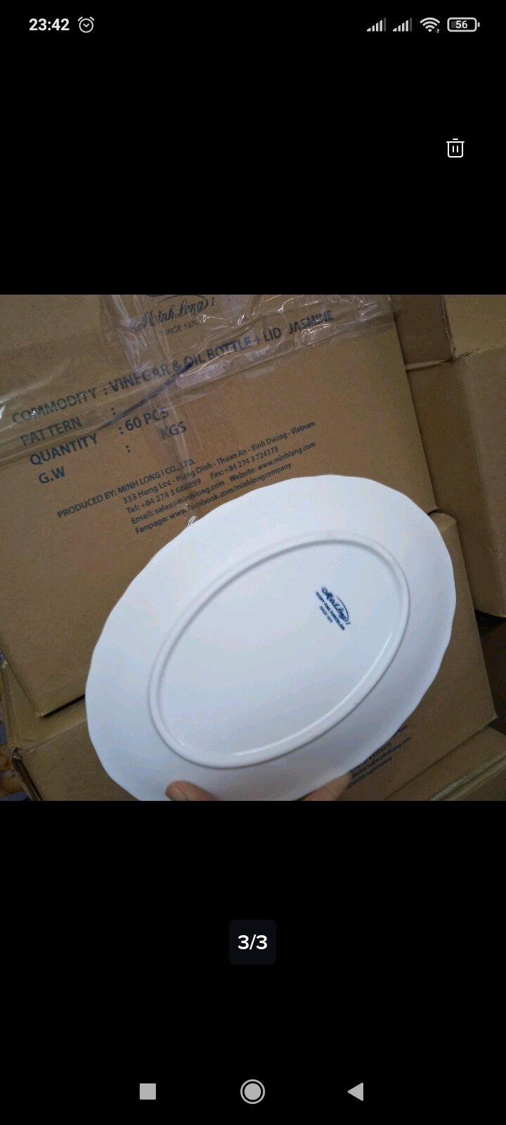 Dĩa sứ elip 25cm - gốm sứ Minh Long