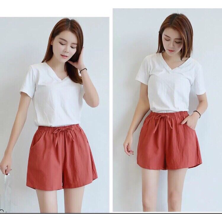 Quần đùi nữ chất tằm đũi đẹp