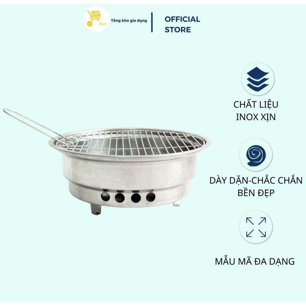 Lò Nướng Tròn Nhỏ MB, Bếp Nướng Than Inox Kèm Vỉ Tiện Dụng MTA-MART2
