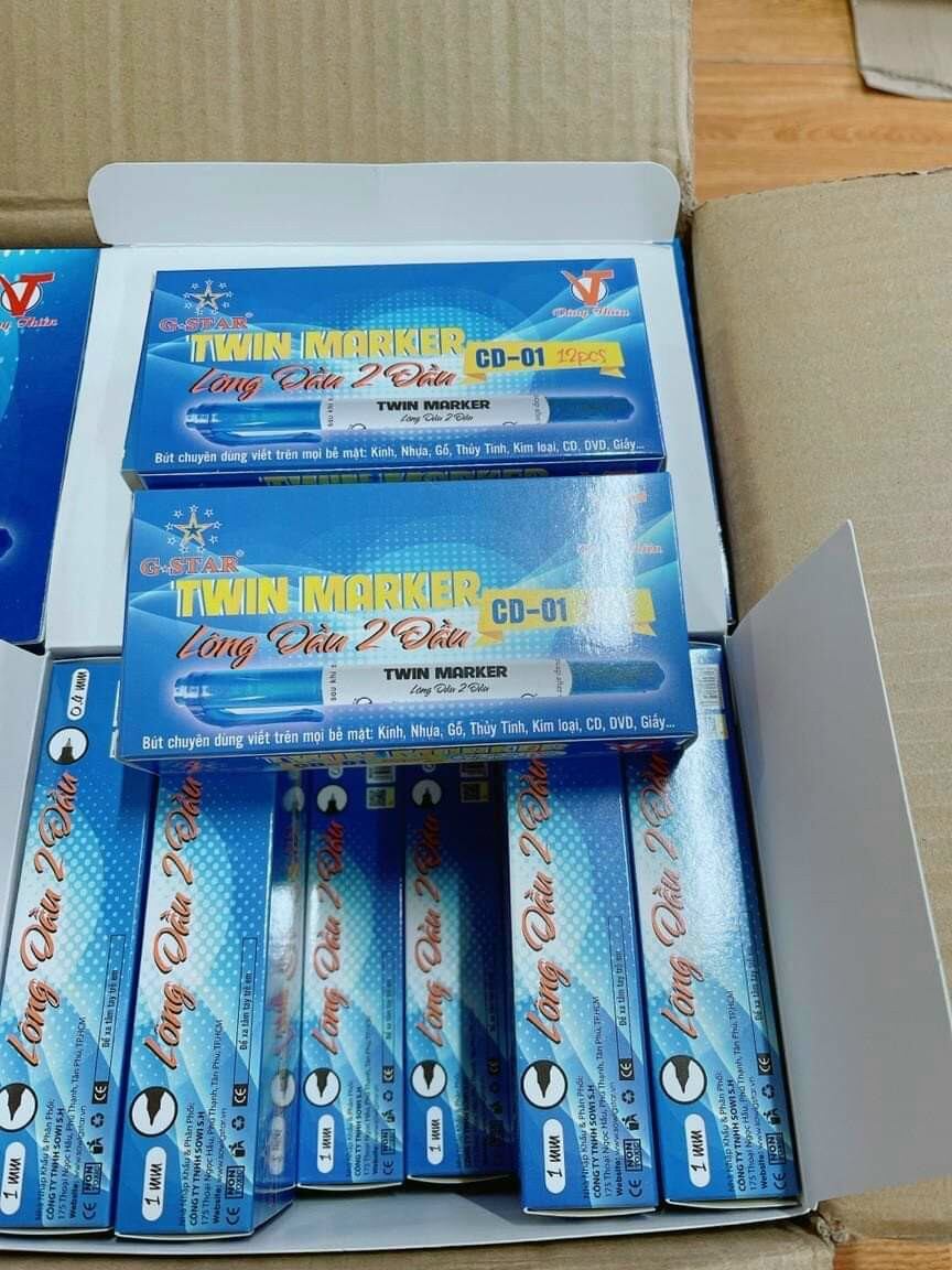 hộp 12 bút lông dầu Twin Marker CD-01