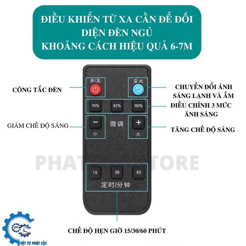 Ổ chia điện thông minh kiêm Đèn ngủ điều chỉnh 3 mức sáng Ổ cắm điện không dây phiên bản đặc biệt 2 chấu