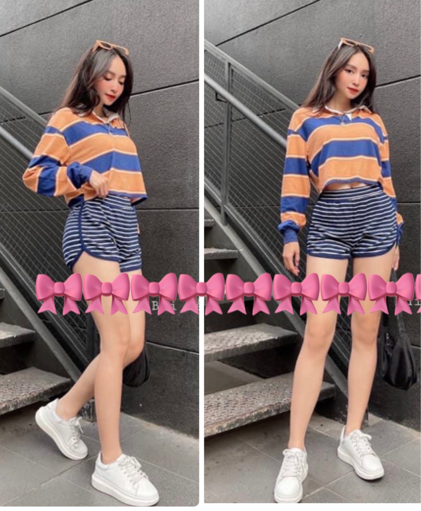 Áo thun crop top dài tay so xuất dư