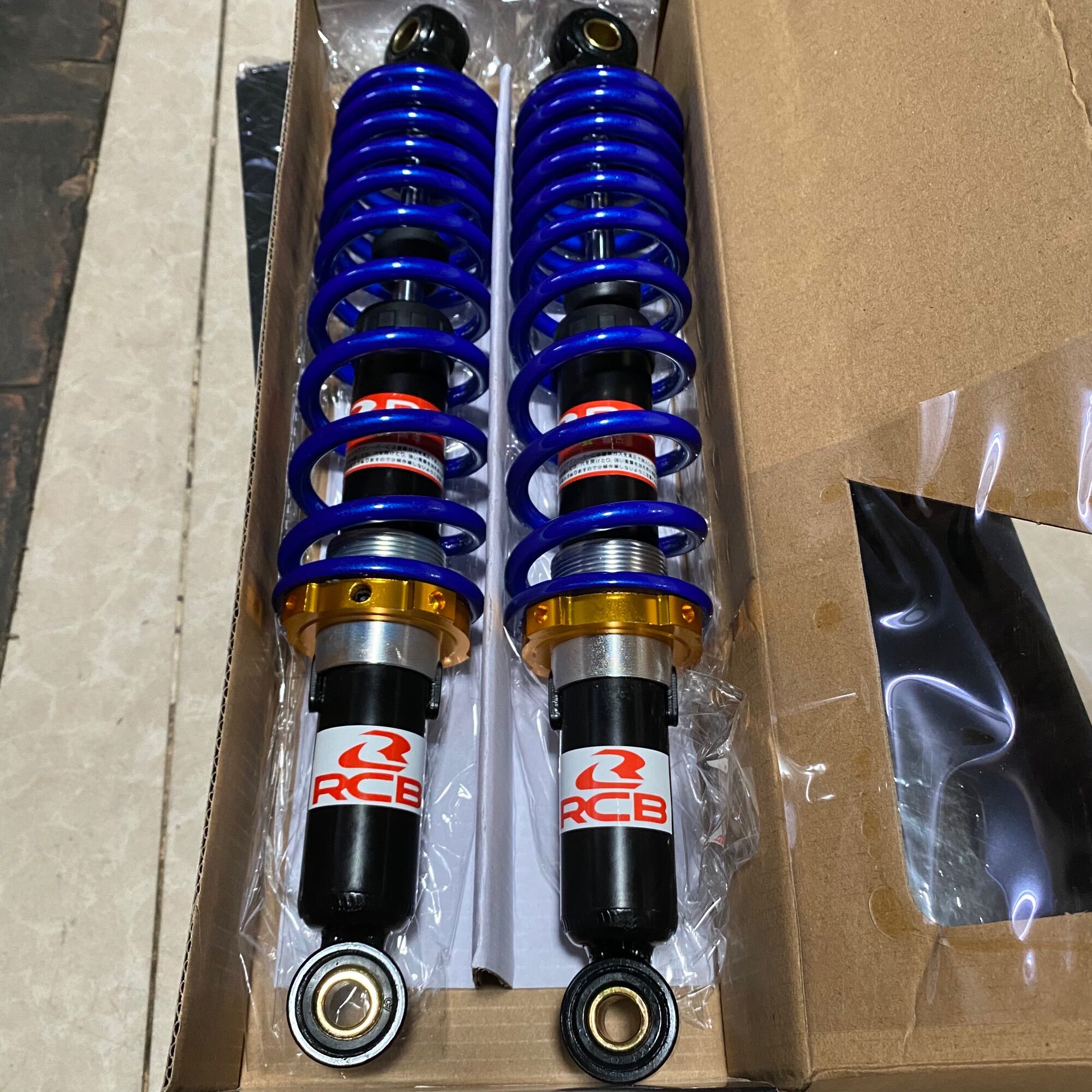 Phuộc nhún sau RCB xanh đậm kim tuyến cho các xe Sirius Dream Jupiter Wave Cub 330mm Cub 280mm Axelo Ellegant Win 100 Galaxy ...