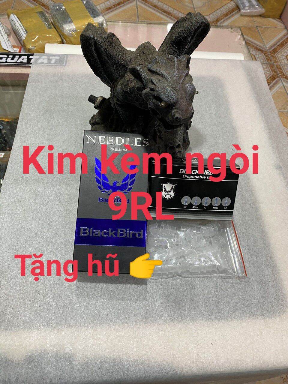 🎁[ Quà Tặng Kèm ]50 Kim Xăm 9Rl Chạy Khung Black Brid ( Kim Kèm Ngòi)