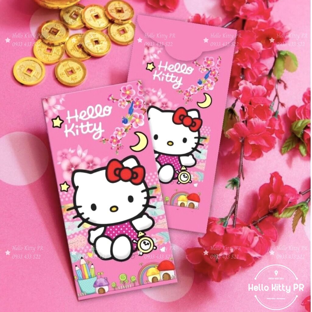 [Freeship Max] Bao lì xì gấu dâu Lotso - HelloKitty PR - Doremon Doraemon