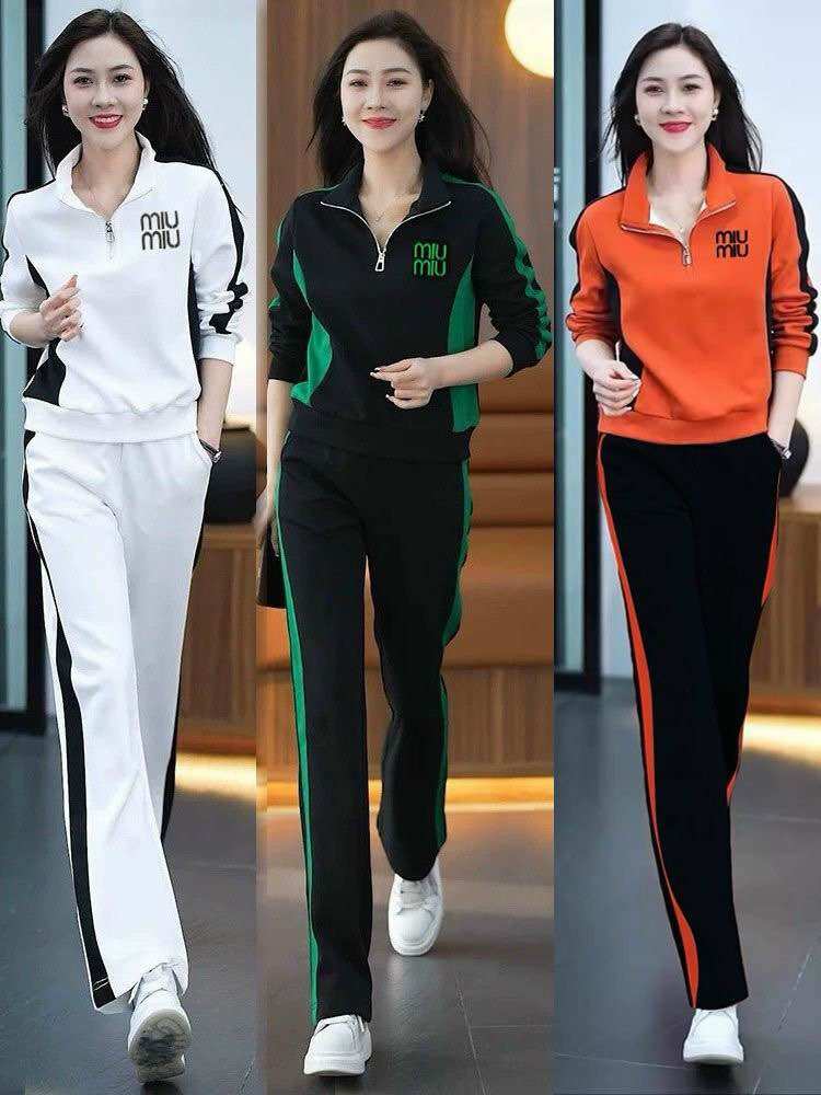 Sét bộ thu đông áo khoác phối khoá kéo thêu cao cấp