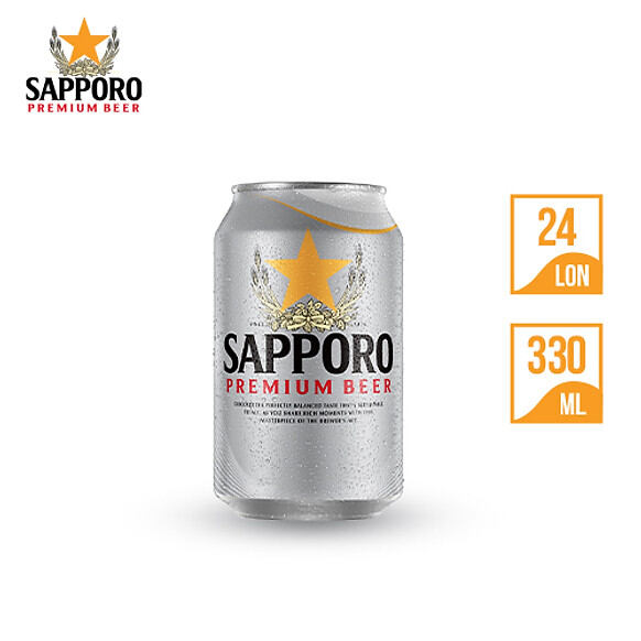 Lốc 6 lon Bia Sapporo 330ml ( Hsd 8/2024)