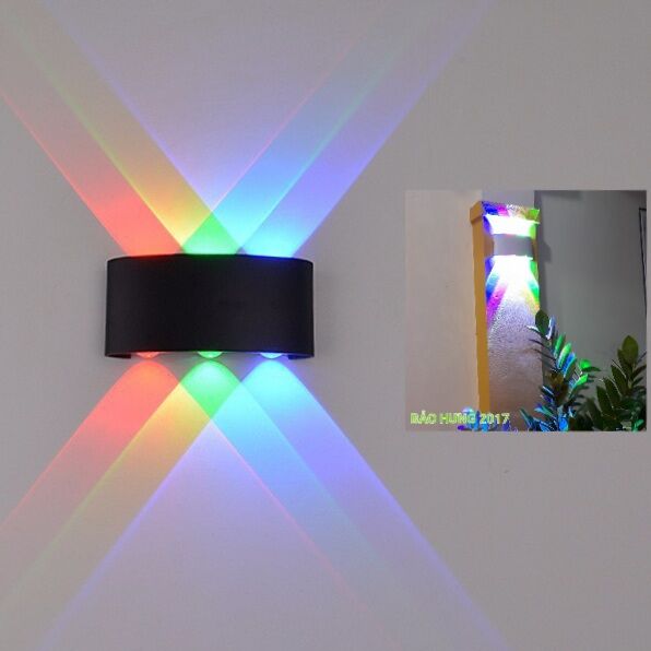 Đèn led hắt ngoài trời 6w -8w - 3-4mầu sắc -2 đầu 6-8 led
