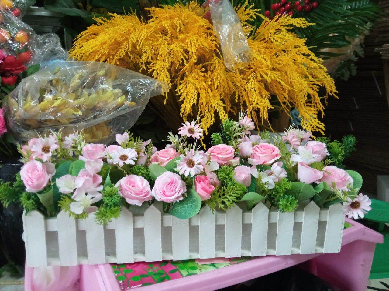 Bông lúa vàng- giả - 1 cành 3 bông- cành dài 35-80 cm