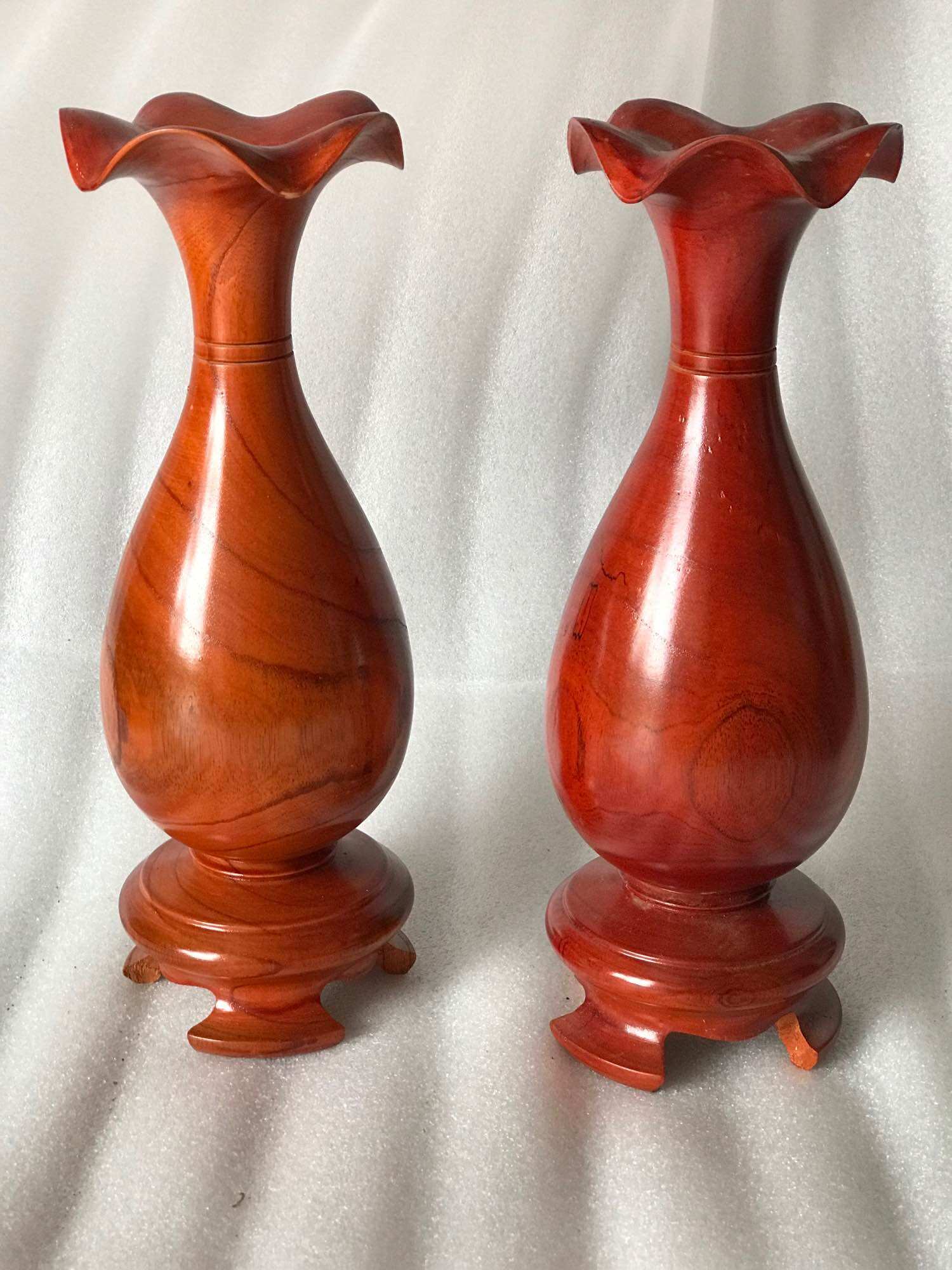 Lục bình gỗ xoan đào bình hoa một đôi kt 20*10cm