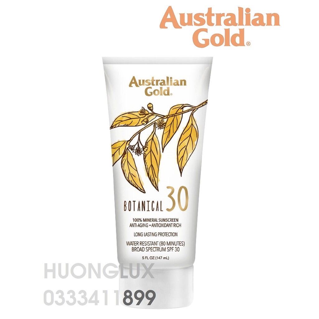 [Hcm][Mẫu Mới] Kem Chống Nắng Australian Gold Botanical Mineral Sunscreen Broad Spectrum Spf30