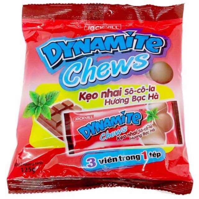Kẹo Socola 3 Viên Dynamite Chews Hương bạc hà 125g