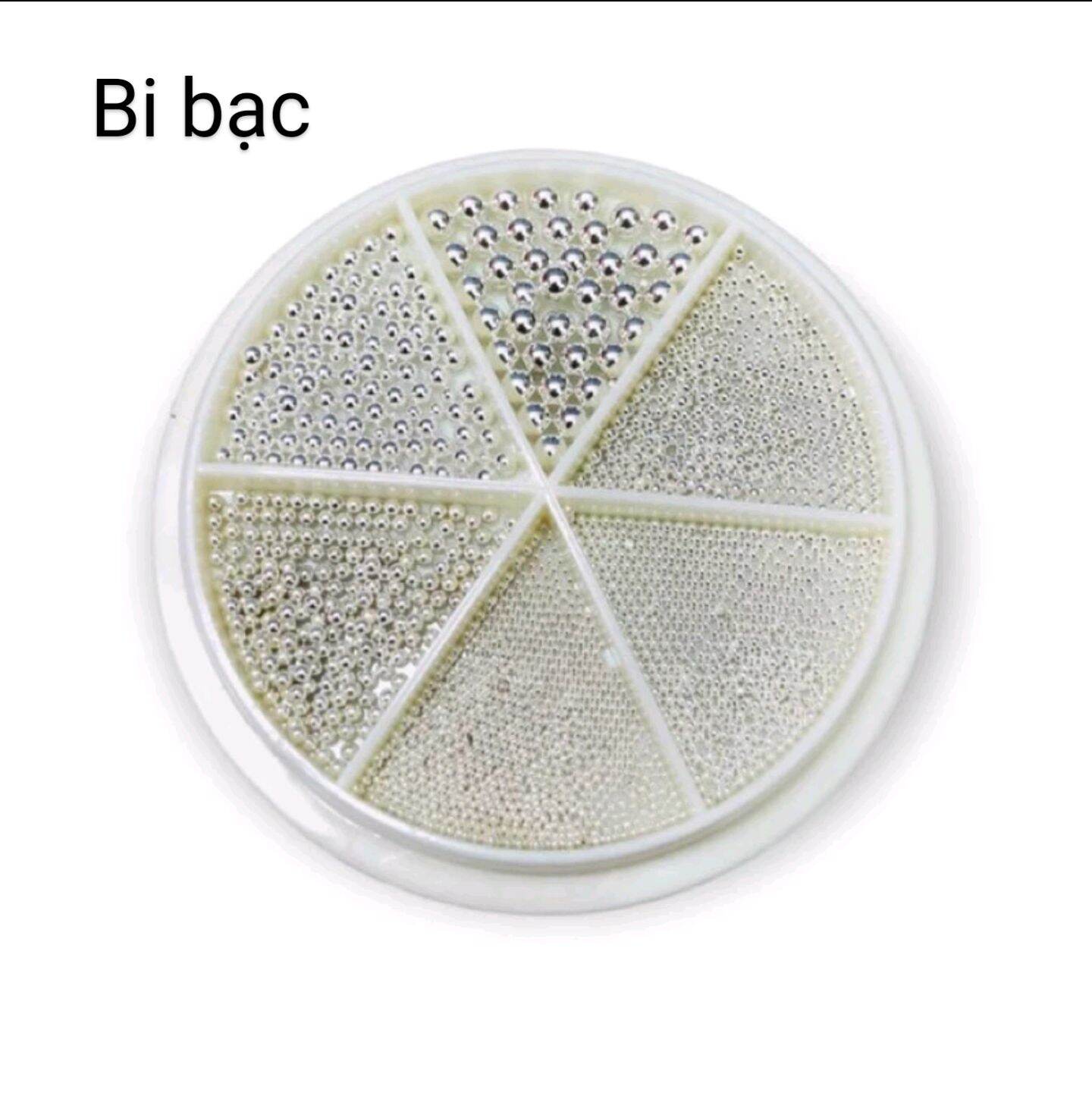 Khay hạt bi trang trí đính móng tay nail 2 màu vàng , bạc
