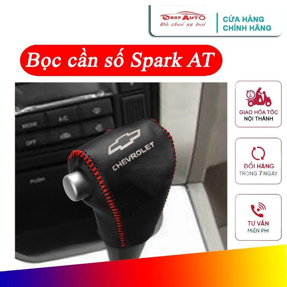 Bọc cần số xe Chevrolet Spark, bọc phanh tay xe ô tô Chevrolet Spark số tự động AT da bò giá xưởng