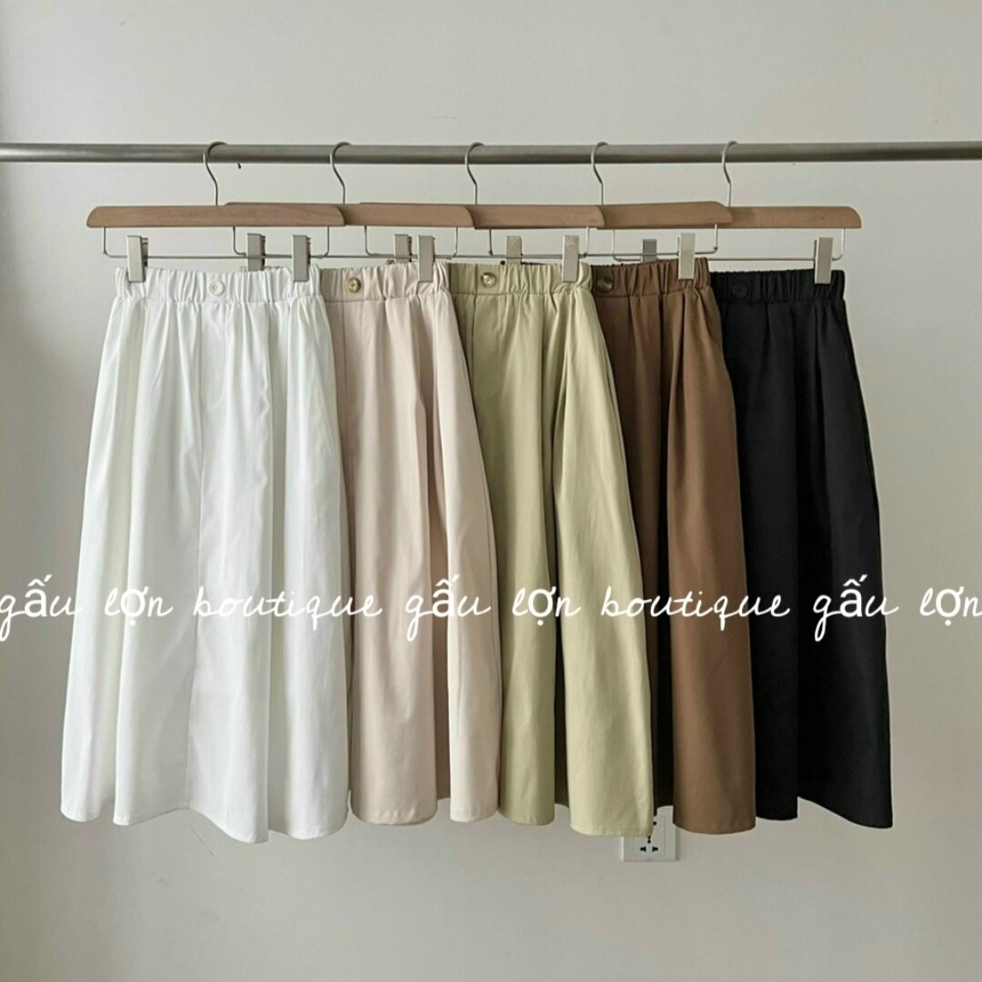 chân váy midi chất thô ulzzang hàn quốc