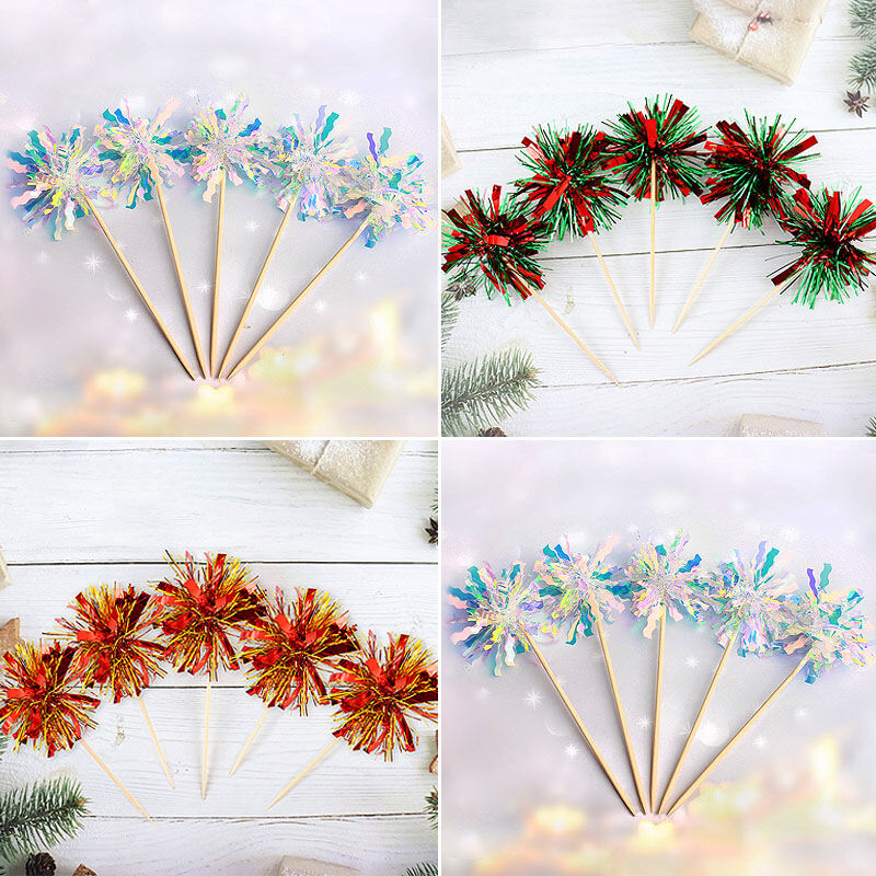 Đồ Trang Trí Trang Trí Bánh Ngọt Lễ Giáng Sinh Lụa Mưa Xanh Đỏ Vàng Ins Phụ Kiện Đồ Tráng Miệng Tiệc Sinh Nhật