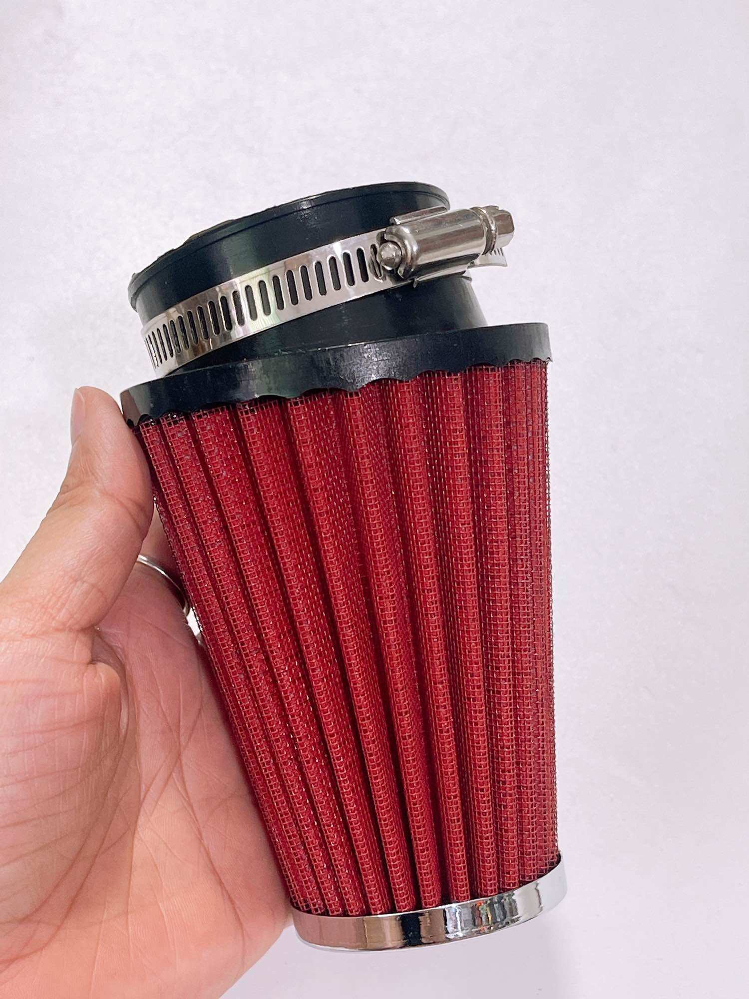Pô e trụ, lọc gió trụ Redleo dài 12.5cm giúp tăng tốc kèm 1 ron cao su, gắn được mọi loại xe máy