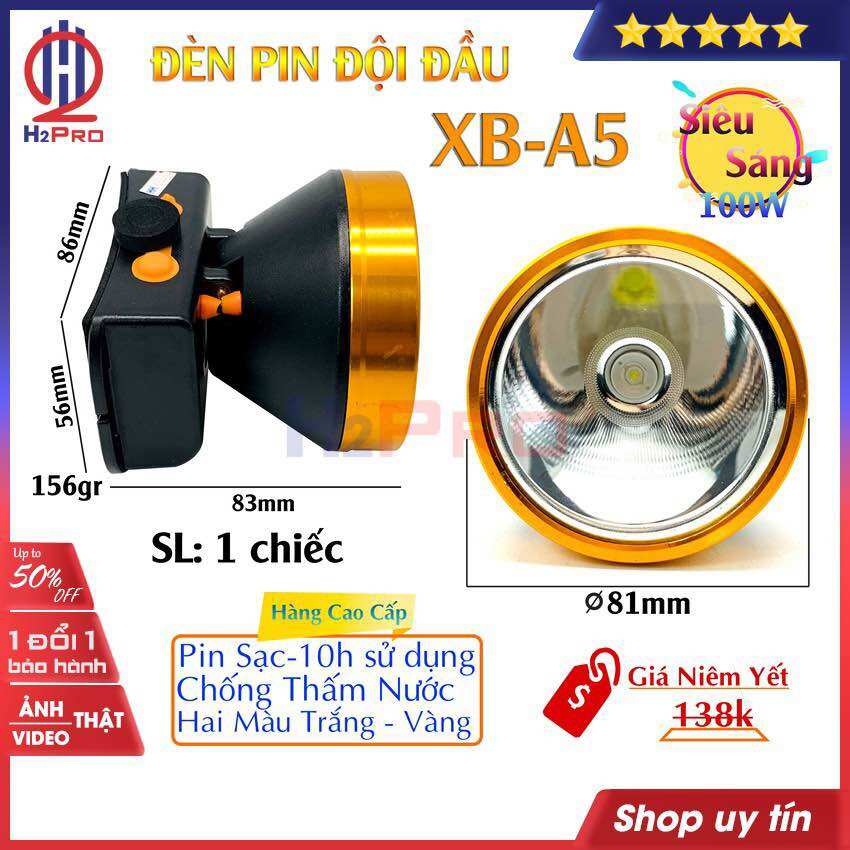Outtobe Đèn pin siêu sáng - Đèn đội đầu cao cấp chống nước đèn led siêu sáng Ánh sáng