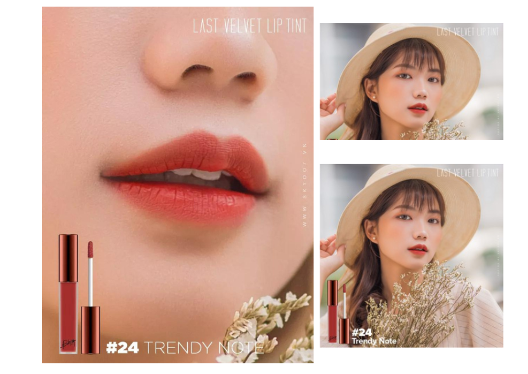 Son Bbia son siêu lì màu 24 màu đỏ đất