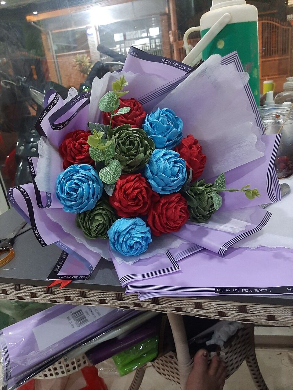 bó hoa giấy nhún 12b