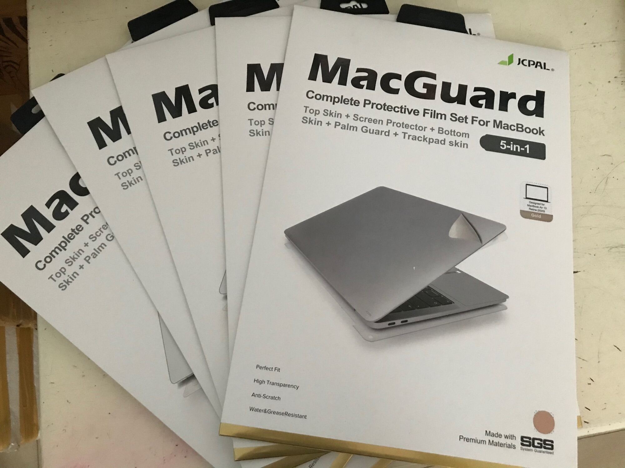 [HCM]Bộ dán JCPAL 5in1 Macbook Air M1 2020 2018-2020 13” Gold Gray Silver inbox để báo màu