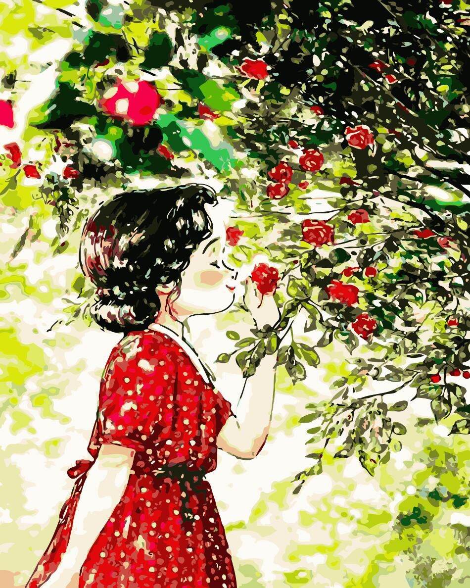 Tranh số hoá chibi dễ thương Có Khung 40x50 cm