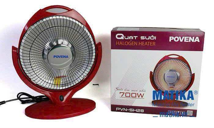 Quạt sưởi Povena PVN-SH28 công suất 700W, bóng đèn Halogen an toàn, không khô da, 2 chế độ nhiệt bảo hành 12 tháng