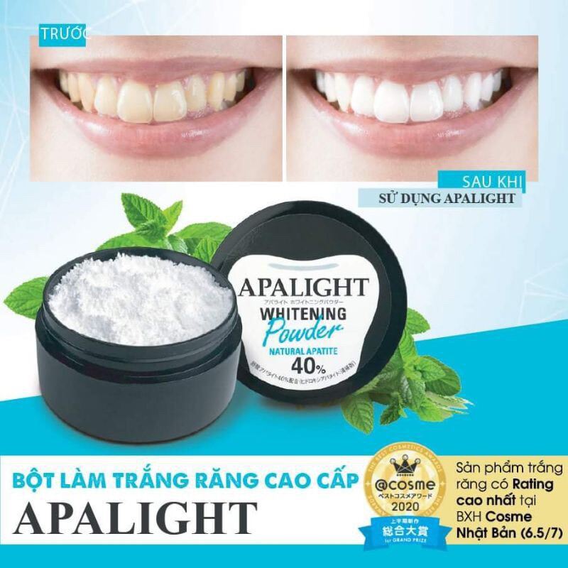 Apalight Whitening Power 26g - Bột trắng răng Nhật Bản