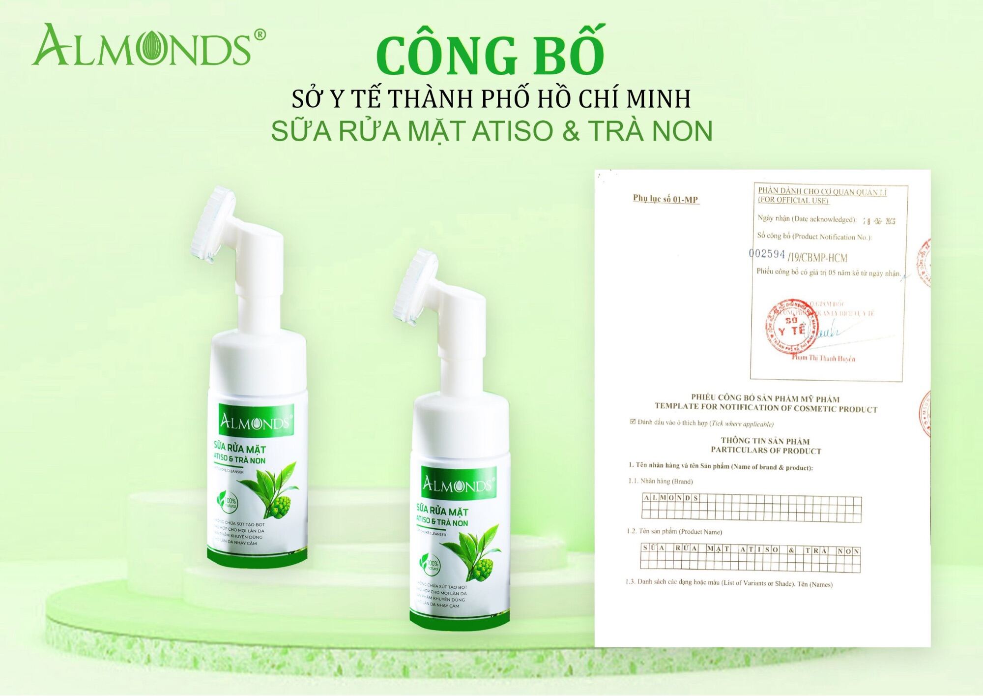 Sữa rửa mặt trà non atisô