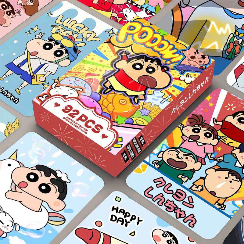 [Lomo Shin 92] Bộ 60 lomo card Shin chan cậu bé bút chì card bo góc photocard + 32 Sticker tặng kèm 