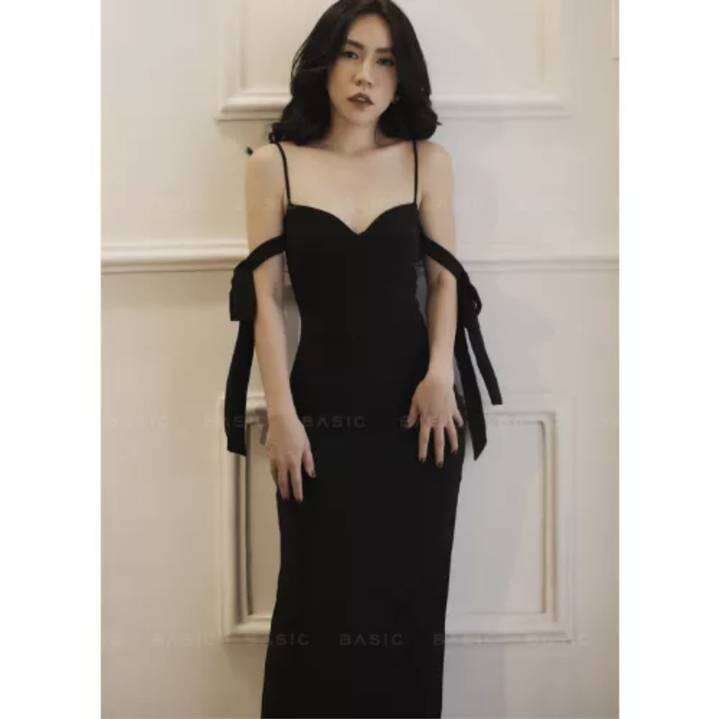 Đầm dài hai dây buộc tay Maxime Dress – basic >>> top1shop >>> lazada.vn