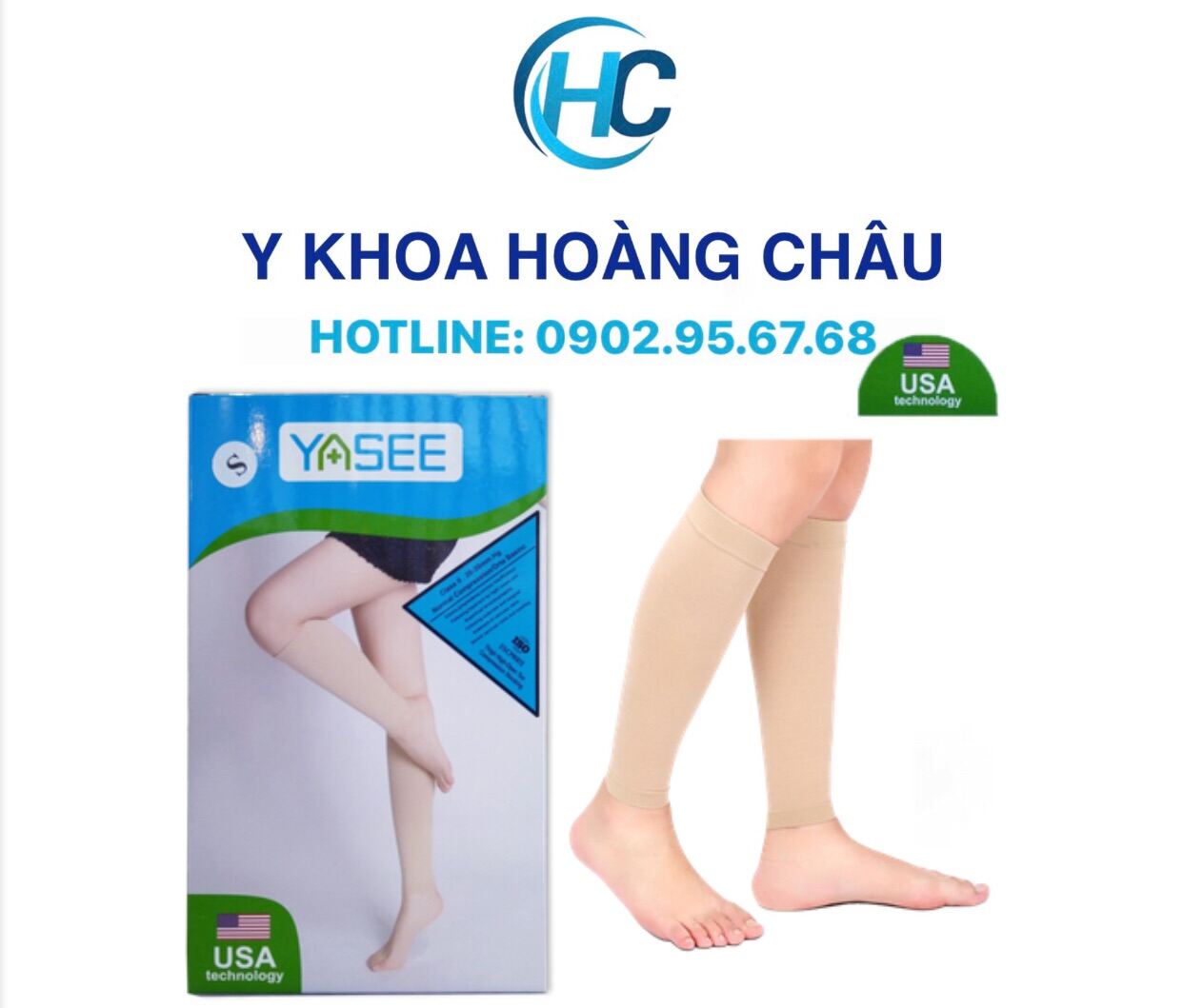 [CHÍNH HÃNG] Vớ Y Khoa Bắp Chân Yasee, Tất Suy Giãn Tĩnh Mạch (Màu Da)