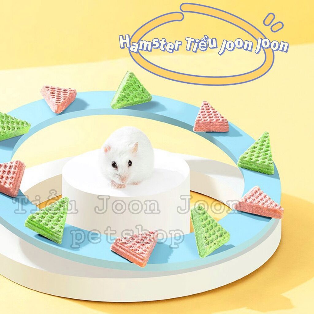 Bánh waffle yee 2 vị và phô mai đông khô cho hamster, nhím, sóc bay…