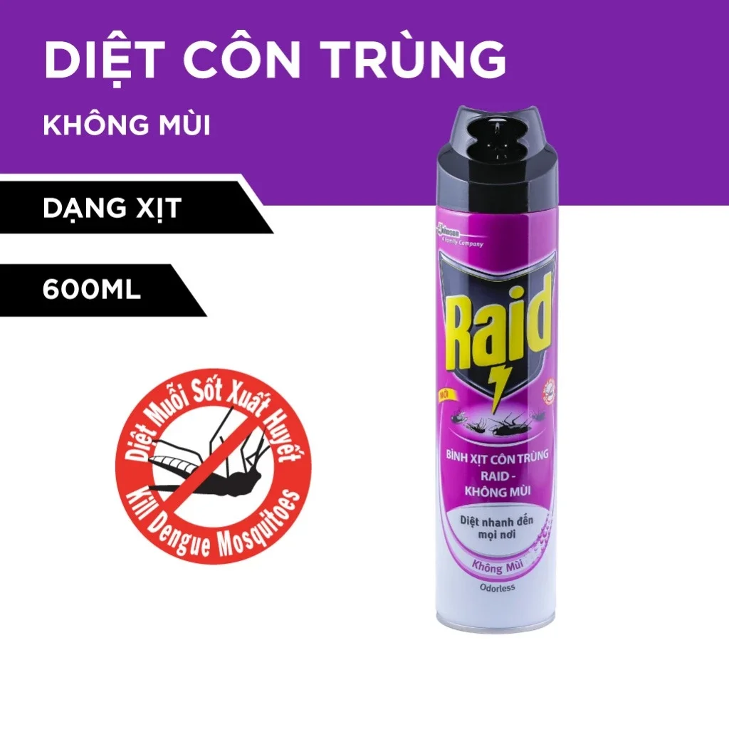 XIT CÔN TRÙNG MUỖI RAID CHANH 520ML