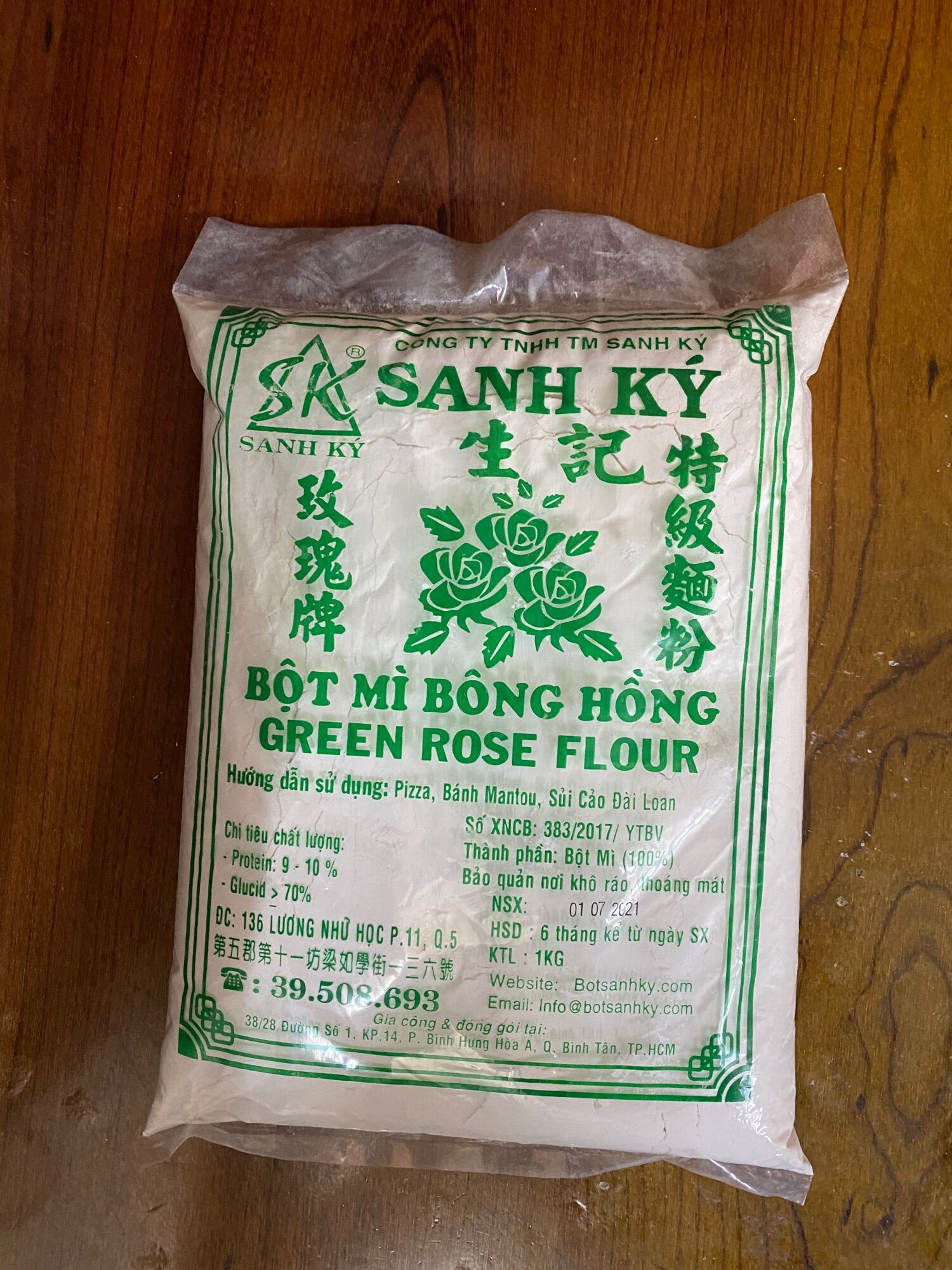 Bột mì bông hồng xanh sanh ký 1kg