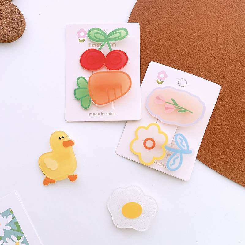Set kẹp tóc con gà ngộ nghĩnh cho bé