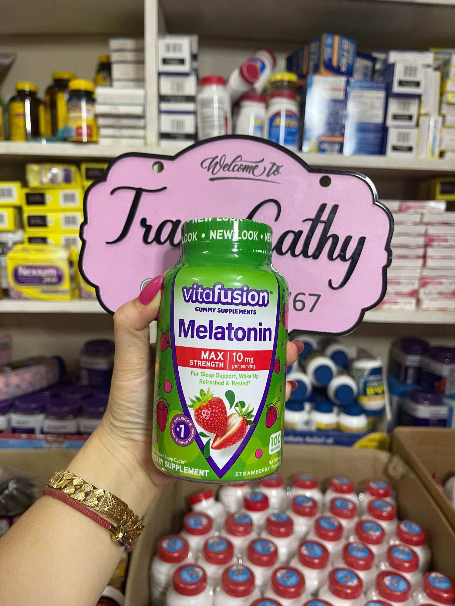 Kẹo giúp ngủ ngon melatonin 10 mg Vitafusion mỹ