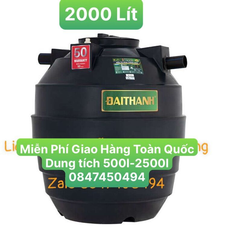 (Còn Hàng) Bể phốt tự hoại 2000 lít đứng Đại Thành Giao Hàng Miễn Phí Toàn Quốc( Tân Á Đại Thành)