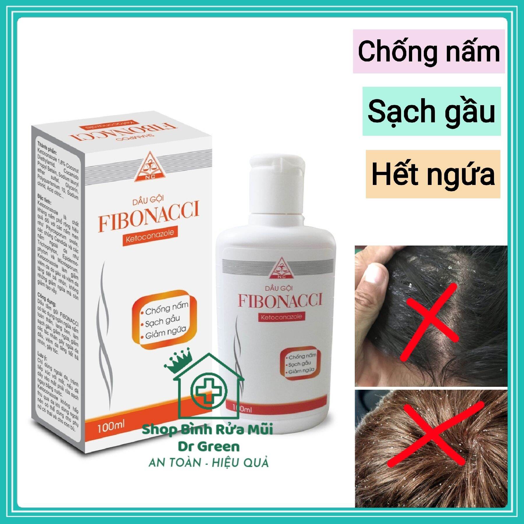 Dầu Gội Đầu Sạch Gàu Hết Ngứa Phòng Nấm Fibonacci 100ml
