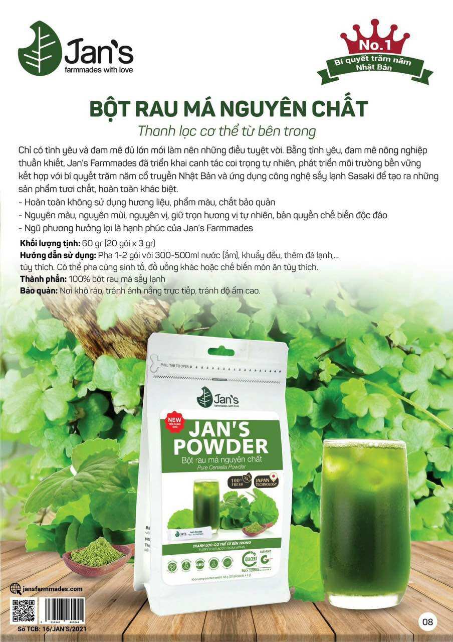 Bột Rau Má Sấy Lạnh Jan’s Powder
