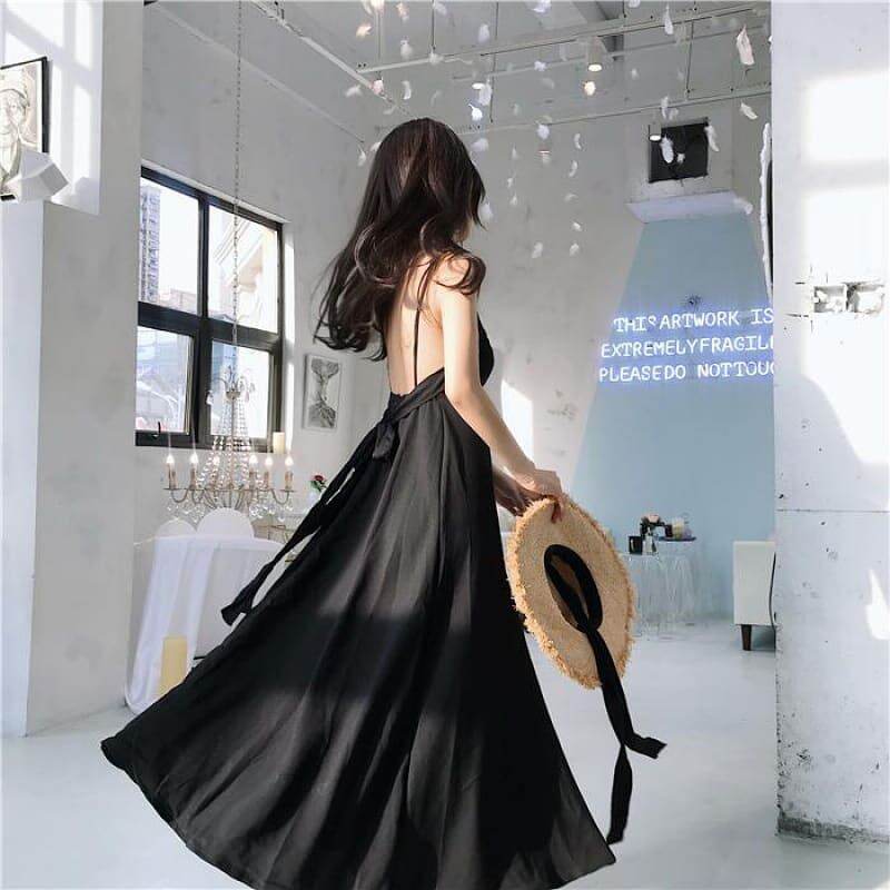 Đầm dây thắt nơ hàng Quảng Châu
