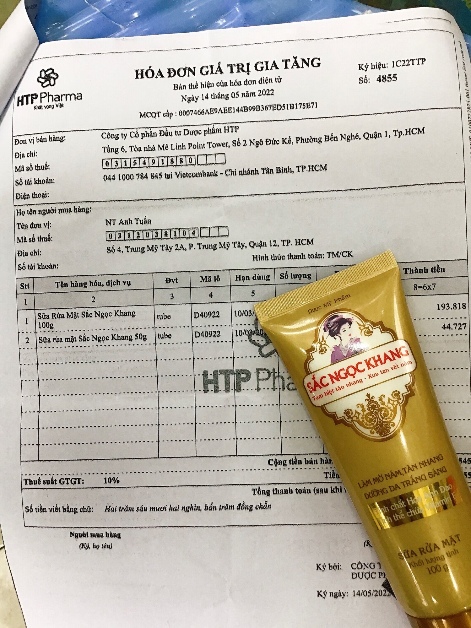 [HCM]Sữa rửa mặt Sắc Ngọc Khang