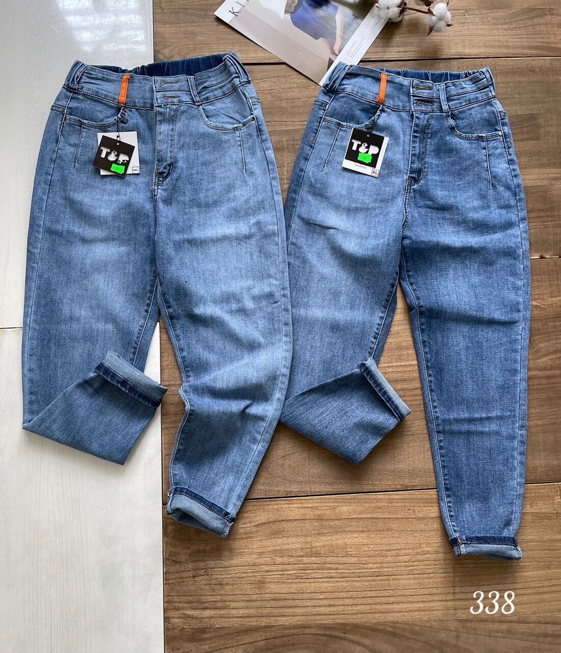 Quần jean baggy bigsize lưng thun co dãn