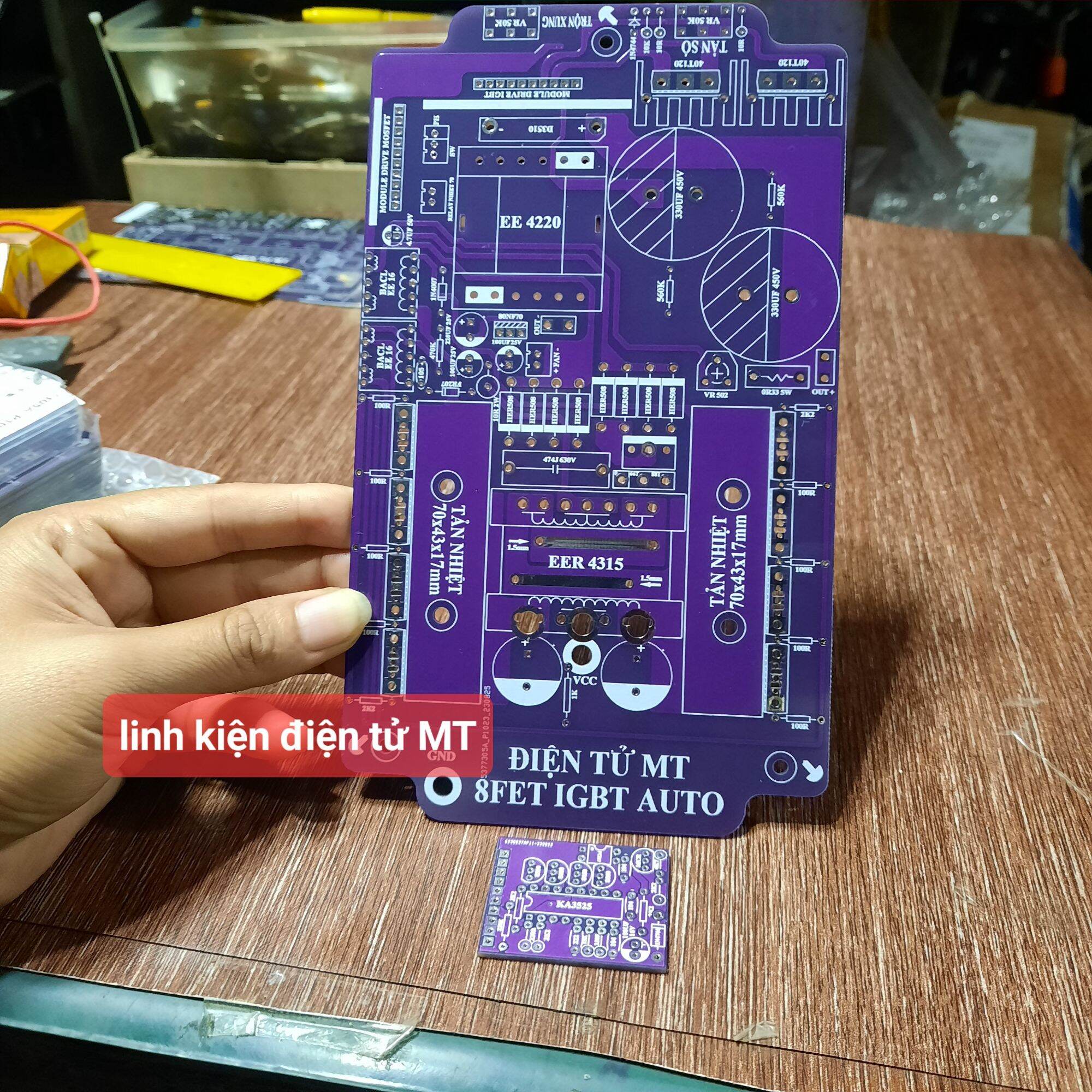 Bo mạch 8fet lớn IGBT (có thể gắn 8fet nhỏ). Có kèm dao động