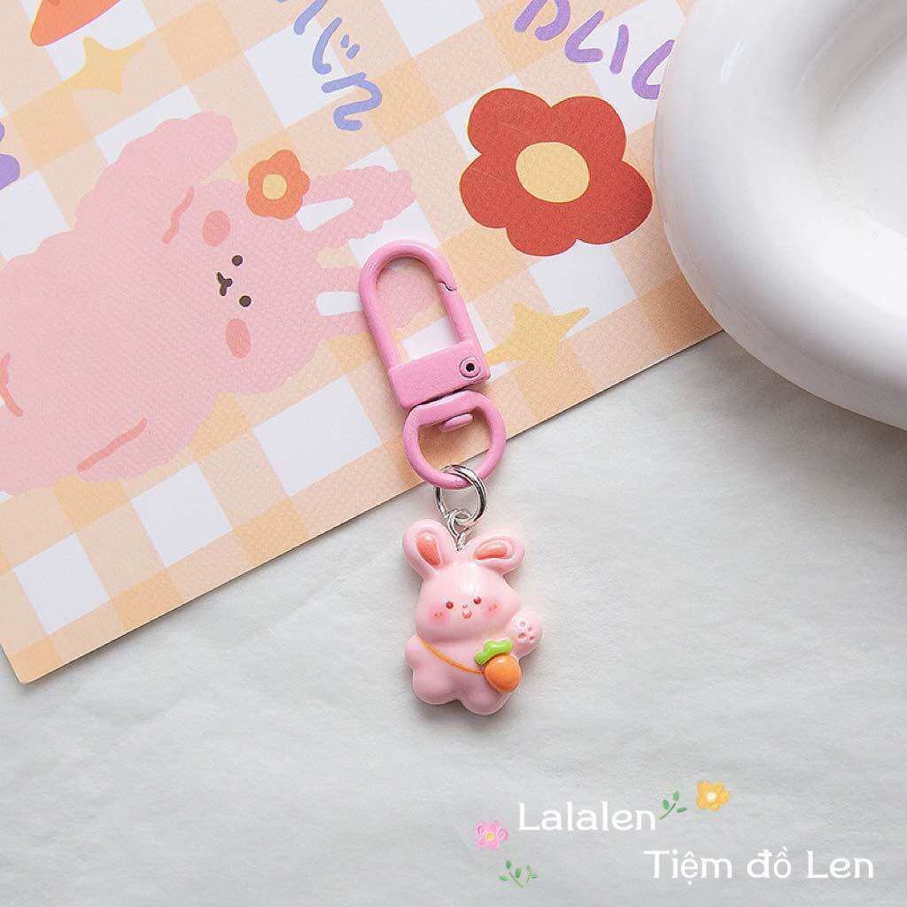 Móc khoá lục lạc thỏ bunny hoạt hình xinh xắn