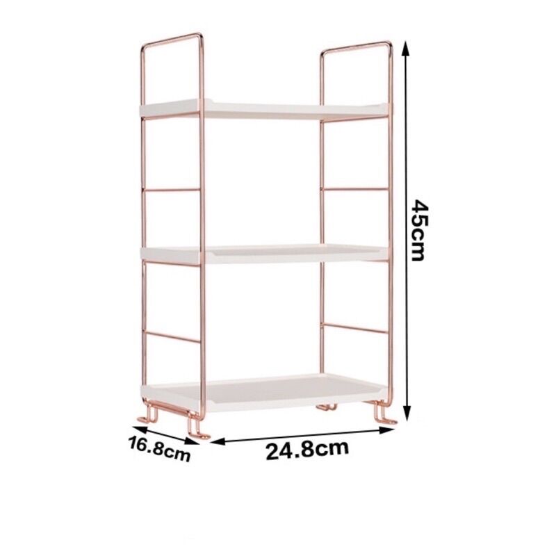Kệ để đồ 2 - 3 tầng rose gold "sẵn hàng"