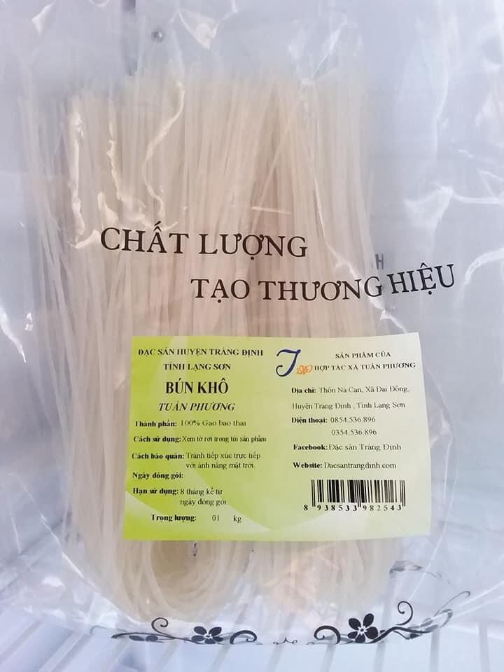 Bún khô gạo bao thai Tràng Định Lạng Sơn túi 1kg