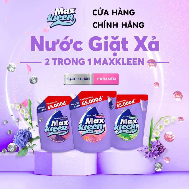 Túi Nước Giặt Xả Maxkleen 3.8kg (MỚI)