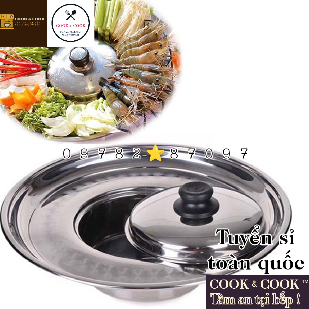 Nồi lẩu sống lẩu nón lẩu vành 20cm Thaphafac ft Vietcook inox 304, 430 dùng đáy từ phù hợp cho dã ngoại